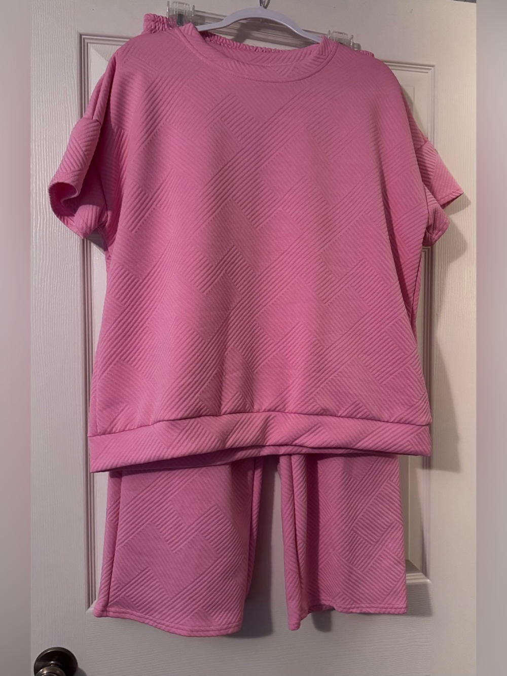 Pink Textured Two-Piece Set
